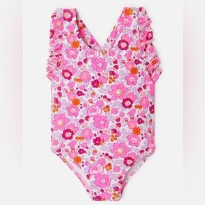 Jacadi Baby Girl Swimsuit in Floral Liberty Fabric - Pink/Multicolour - Size 24M